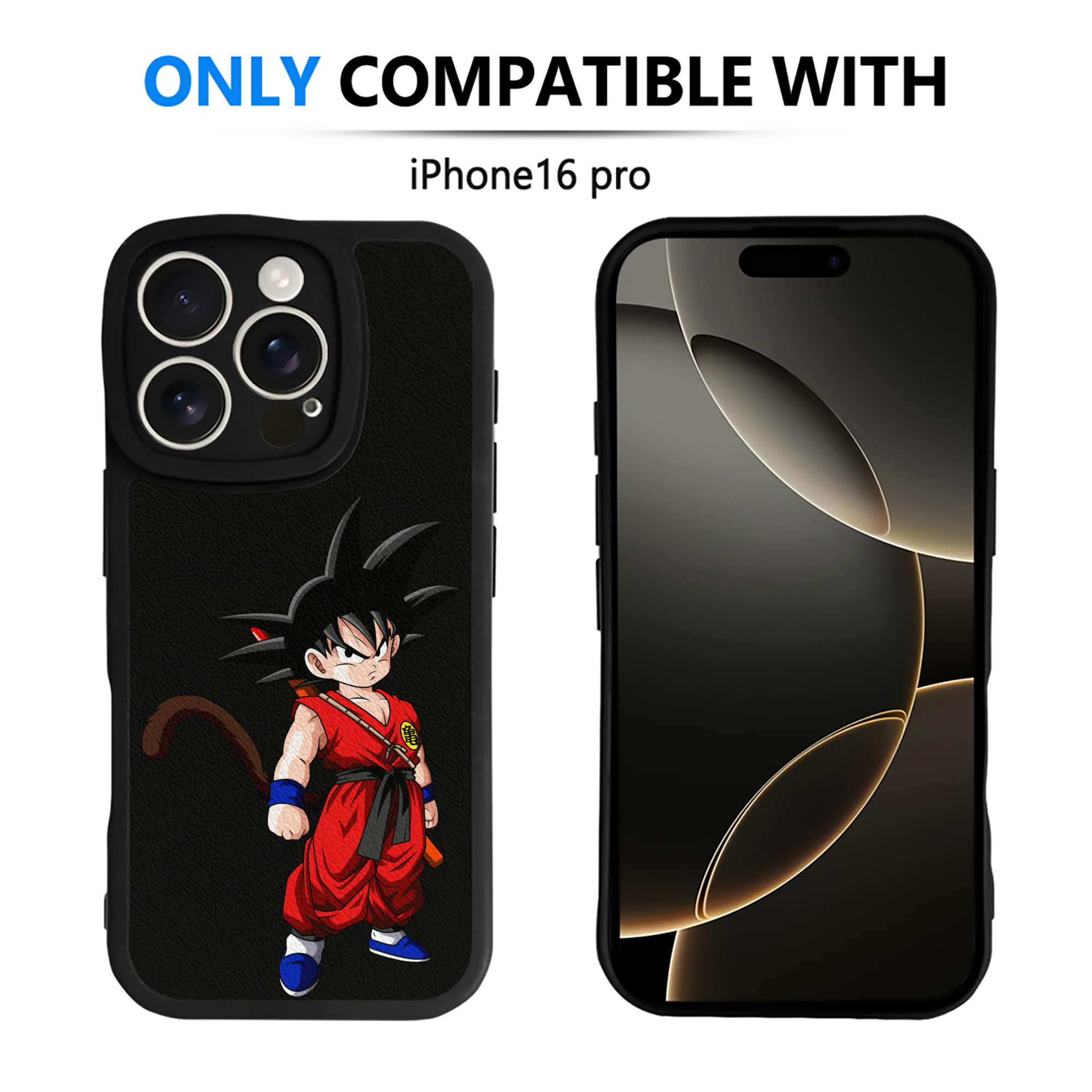 （画像用） ドラゴンボール 孫悟空（そん ごくう）Son Goku カカロット DRAGON BALL Kakarotto 【iPhone 16シリーズ対応】シリコンスマホケース（レザー調） 材質：シリコン